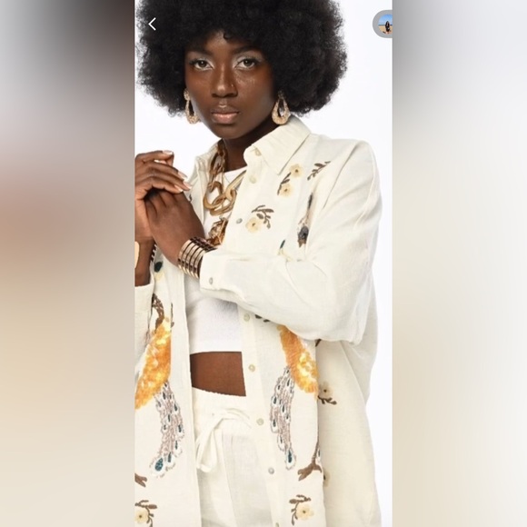 Classy and trendy Embroidered White top with a slip
On pants set - Picture 3 of 10